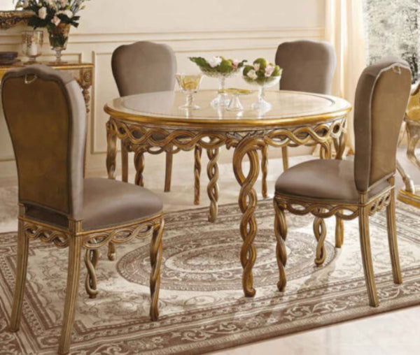 Majenta Hand Carved Luxury Dining Table Set