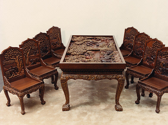 Zwina Hand Carved 8 Seater Dining table